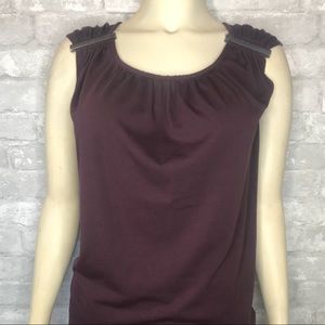 Calvin Klein Purple Top w/Metal Accent